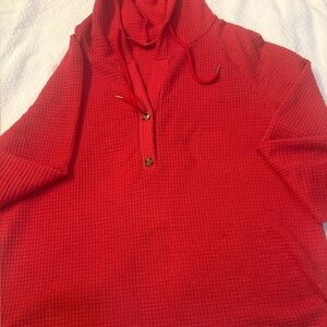 Chic Red V-Neck Sweater for Women